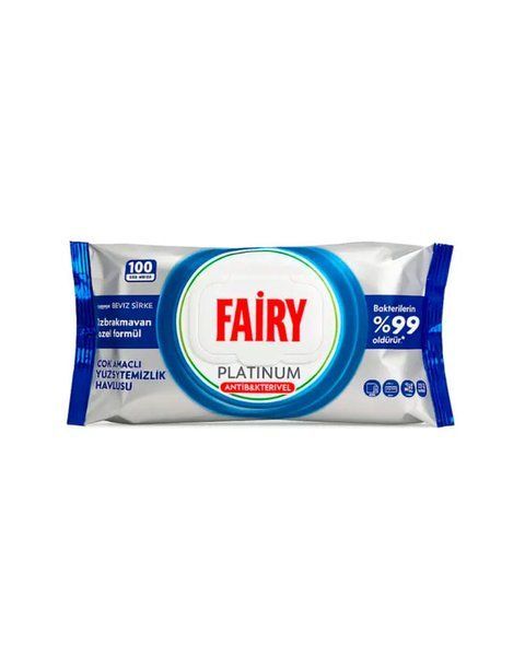Антибактеріальні вологі серветки для прибирання Fairy Platinum, 100 шт 1033 фото