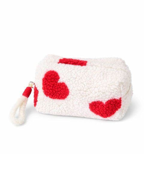 Велика плюшева косметичка Fluffy Hearts - Білий 52272 фото
