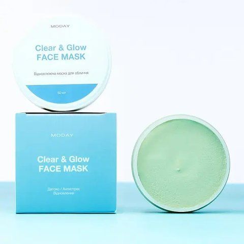 Відновлююча маска-антистрес для обличчя MODAY Clear & Glow Face Mask, 50 мл 309 фото