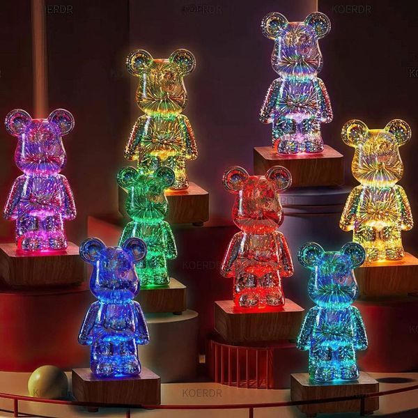 3D нічник Ведмедик Bearbrick із RGB-підсвіткою (8 кольорів) 532 фото