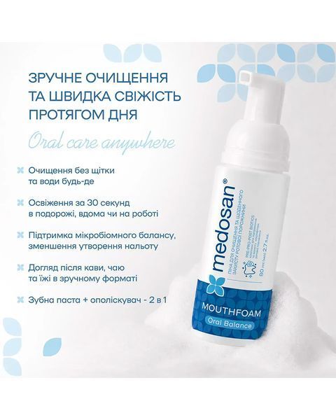 Очищуюча піна для ротової порожнини Oral Balance Medosan 80 мл 1232 фото