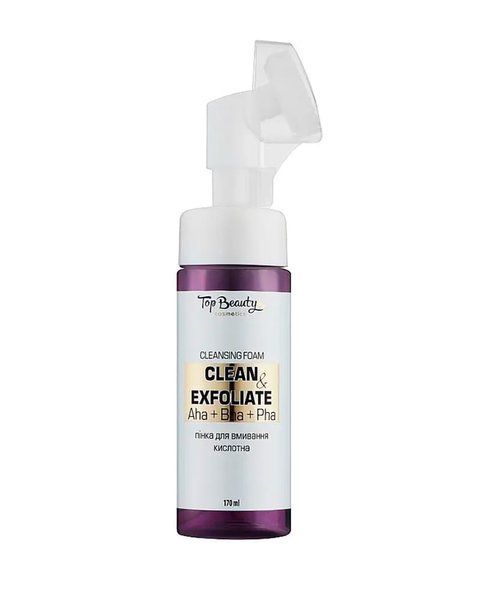 Кислотна пінка для вмивання Top Beauty Cleansing Foam з екстрактом чорниці (з щіточкою) 170 мл 1212 фото