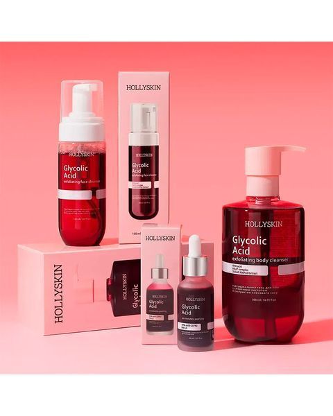 Відлущувальний гель для очищення тіла Hollyskin Glycolic Acid з гліколевою кислотою та екстрактом кленового соку 1093 фото