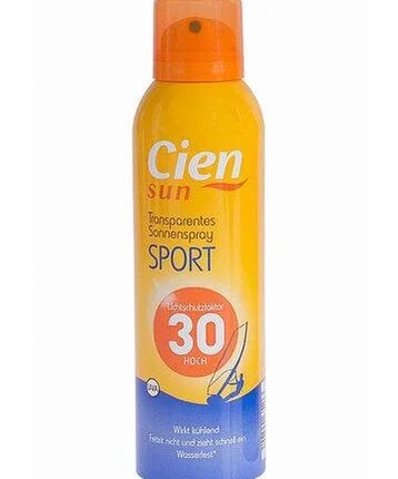 сонцезахисний спрей Cien Sun transparente Sport SPF 30, 200 мл 