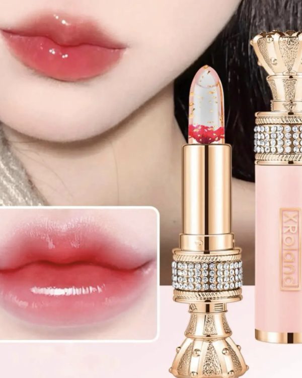 помада-бальзам для губ, що змінює колір з квіткою всередині