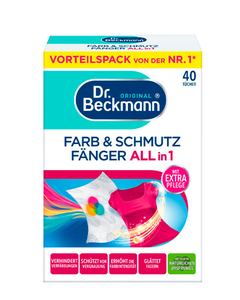 fas5f6s5d1fg2sdg1v32s1dg Серветки проти передачі кольорів Dr. Beckmann Farb and Schmutz 12 шт - Зображення 1