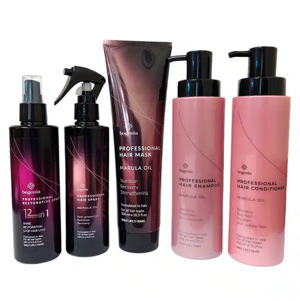 Набір для догляду за волоссям - BOGENIA professional hair marula oil 5в1 