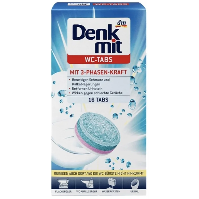 Таблетки для чищення унітазів Denkmit WC Reiniger Tabs 16 шт