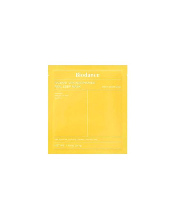 Гідрогелева маска для оживлення тьмяної шкіри BIODANCE Radiant Vita Niacinamide Real Deep Mask, 34г