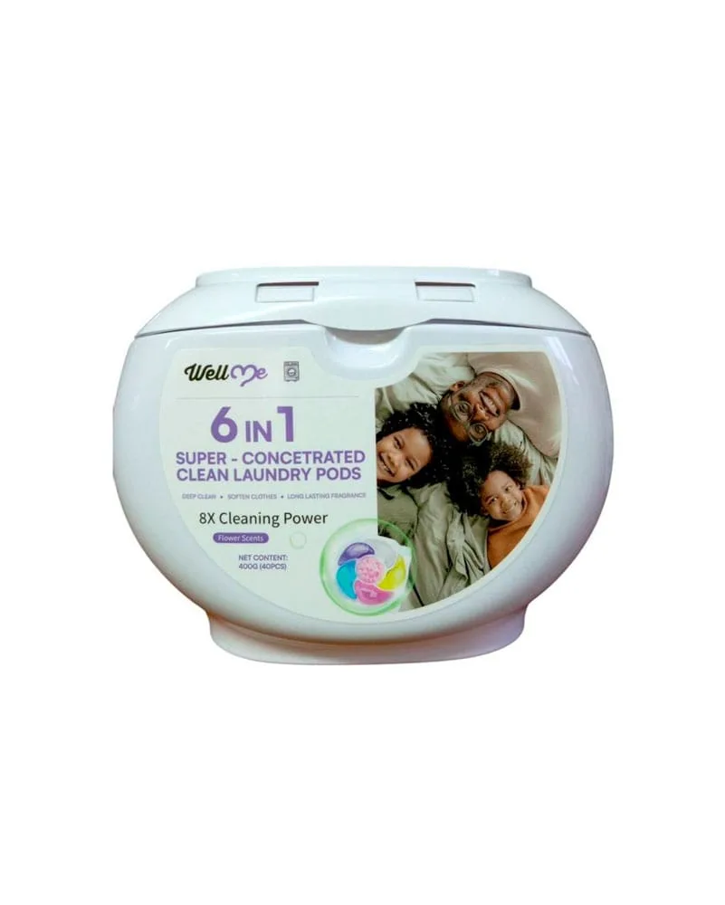 Парфумовані капсули з гранулами WellMe 6 в 1 Super-concentrated Clean Laundry Pods, 40 шт