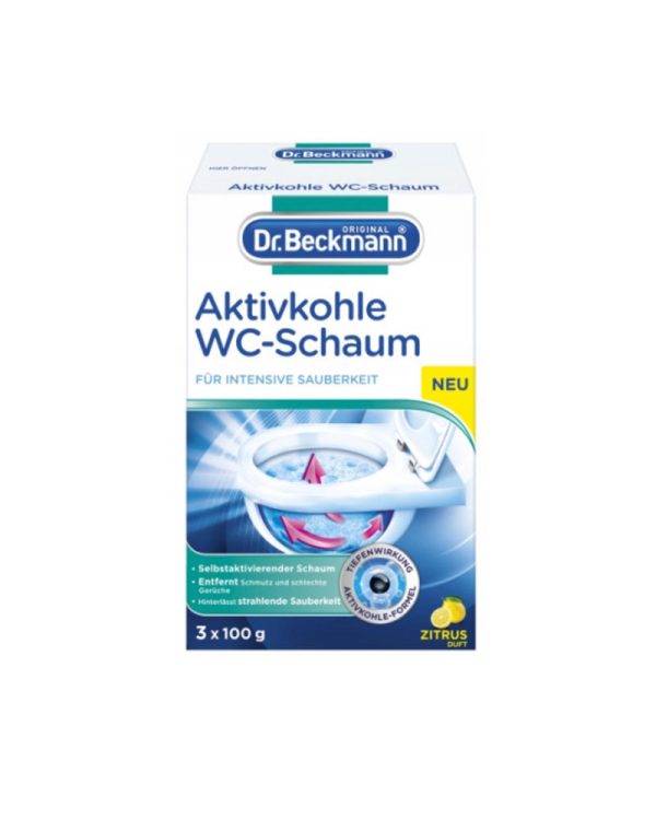 Піна-очисник для унітаза Dr. Beckmann Aktivkohle WC-Schaum – 300 г (3 х 100 г)