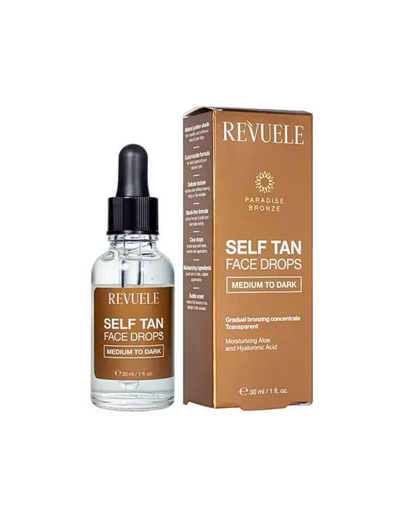 Автозасмага для обличчя світла Revuele Self Tan Face Drop Light to Medium, 30 мл