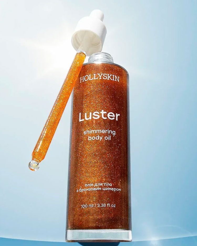 Олія для тіла з бронзовим шимером HOLLYSKIN Luster Shimmering Body Oil, 100 мл - Зображення 2