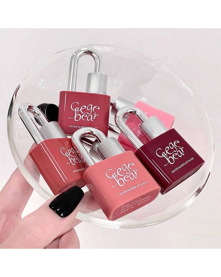 Блиск-тінт для губ "Lock Lips" Gege Bear №5 у формі замочку, 3 г - Зображення 3