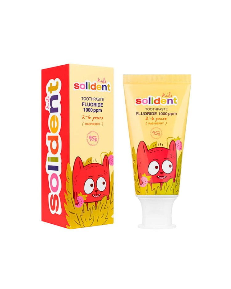 Дитяча зубна паста Solident Kids з фтором 1000 ppm / Малина - Зображення 2