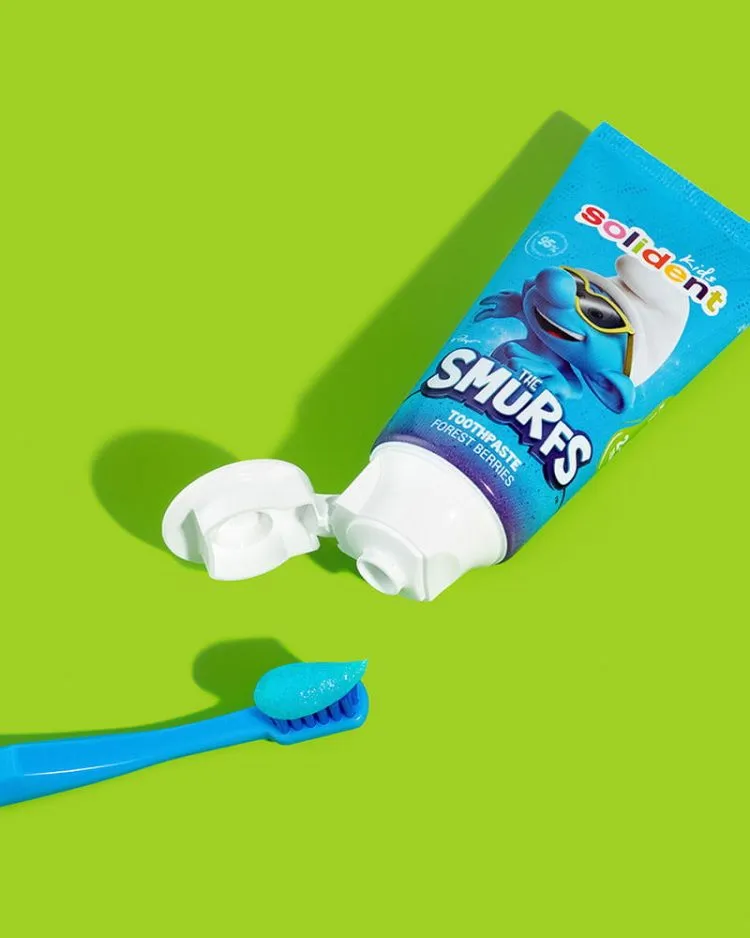 Натуральна зубна паста Solident Kids The Smurfs з фтором 1000 ppm, 50 мл - Зображення 3