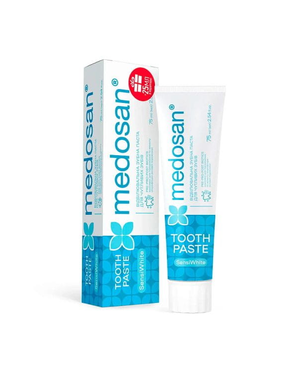 Відбілювальна зубна паста для чутливих зубів Medosan SensiWhite, 75 мл