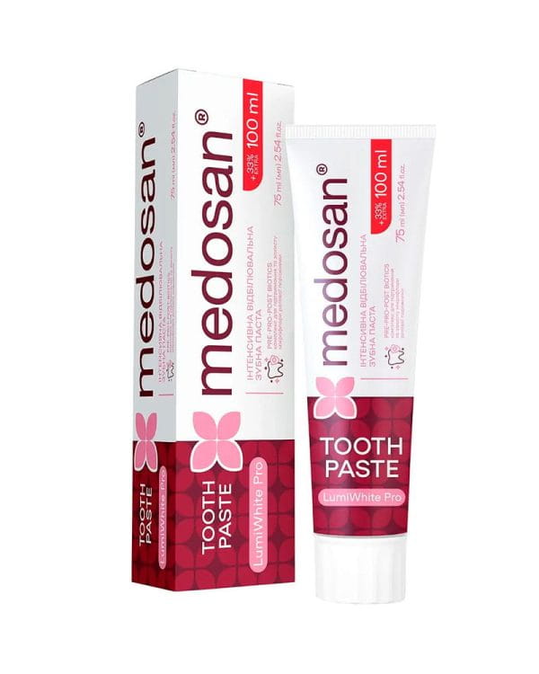 Зубна паста Medosan LumiWhite Pro інтенсивна відбілювальна, 75 мл