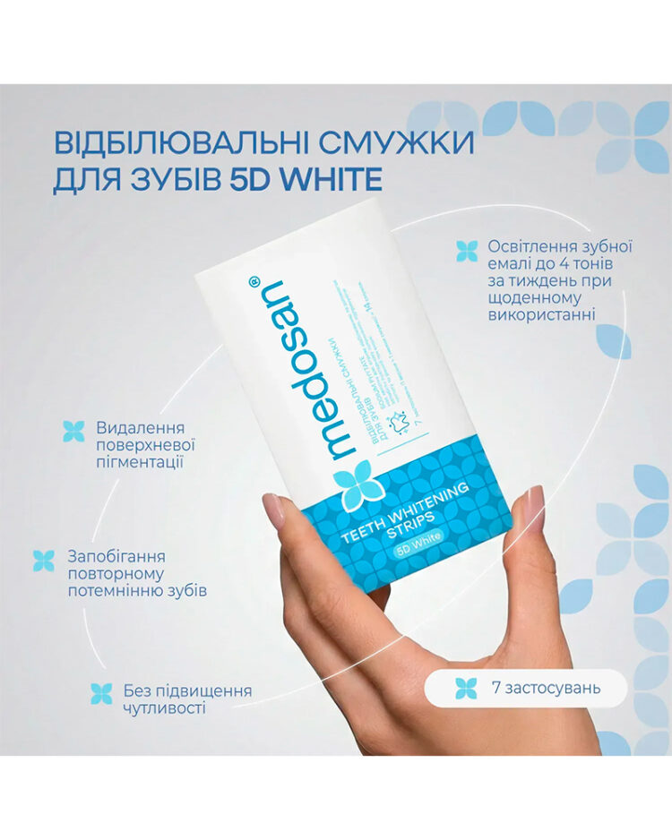Відбілювальні смужки для зубів 5D White Medosan - Зображення 2