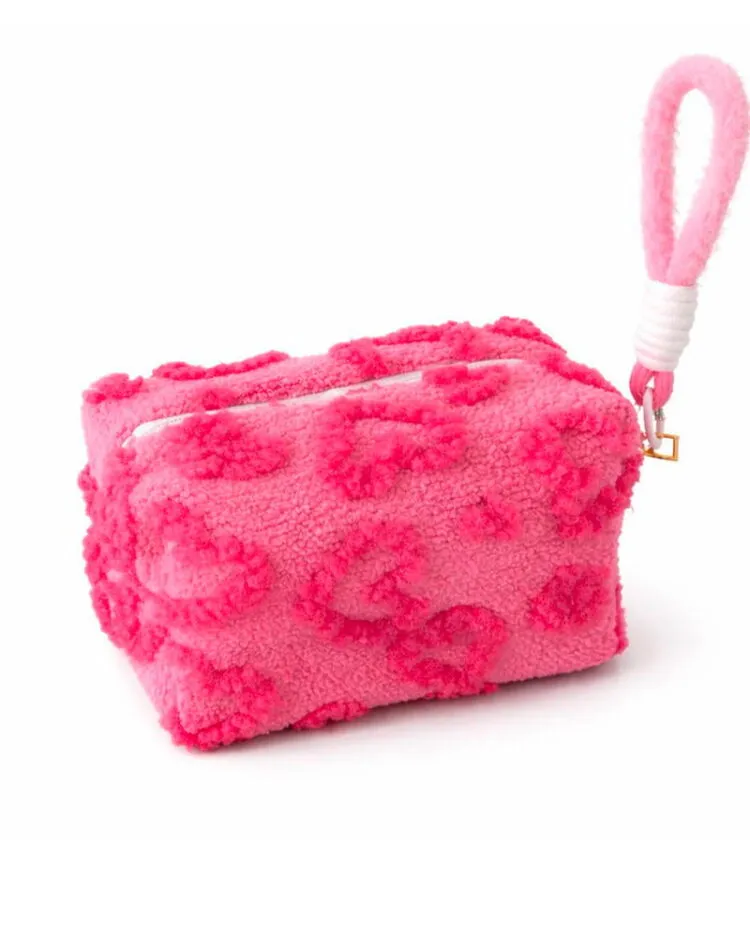 Велика плюшева косметичка Fluffy Hearts