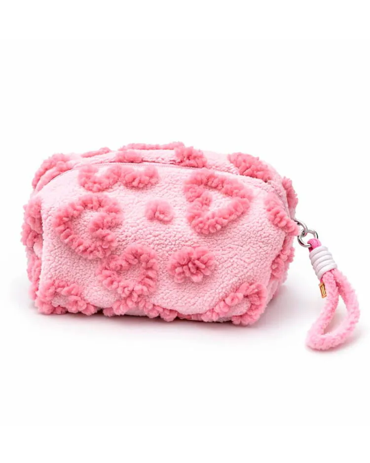 Велика плюшева косметичка Fluffy Hearts