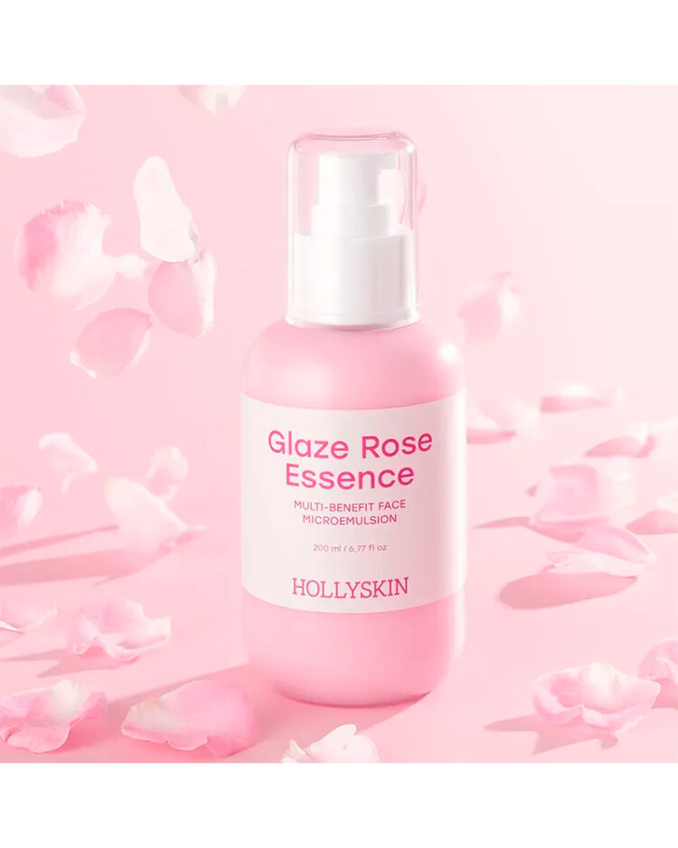 Мультифункціональна трояндова мікроемульсія для обличчя HOLLYSKIN Glaze Rose Essence 50ml - Зображення 2