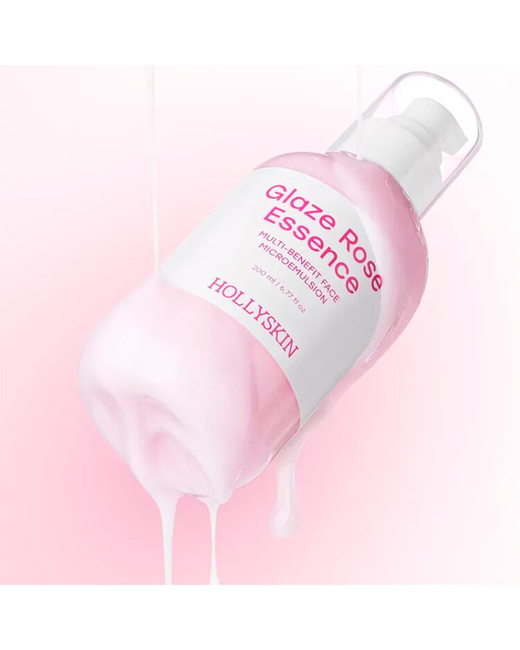 Мультифункціональна трояндова мікроемульсія для обличчя HOLLYSKIN Glaze Rose Essence 50ml - Зображення 3