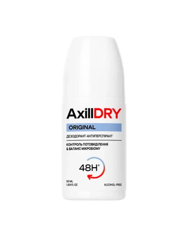 Кульковий дезодорант-антиперспірант AxillDRY Original (до 48 годин захисту) 50 мл