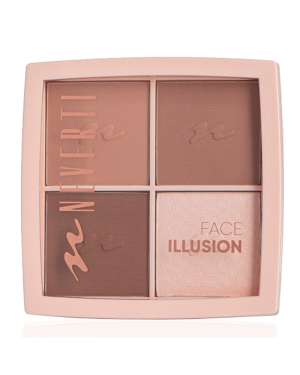 Палетка для контурингу обличчя 3 в 1 BOGENIA Face Illusion Mix Palette Neverti NP208)