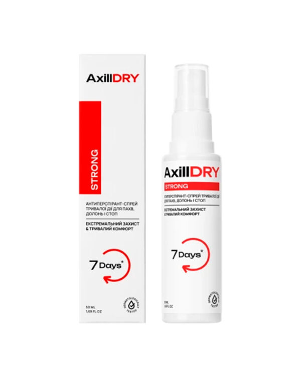 Антиперспірант-спрей тривалої дії AxillDRY Strong (до 7 днів захисту) 50 мл