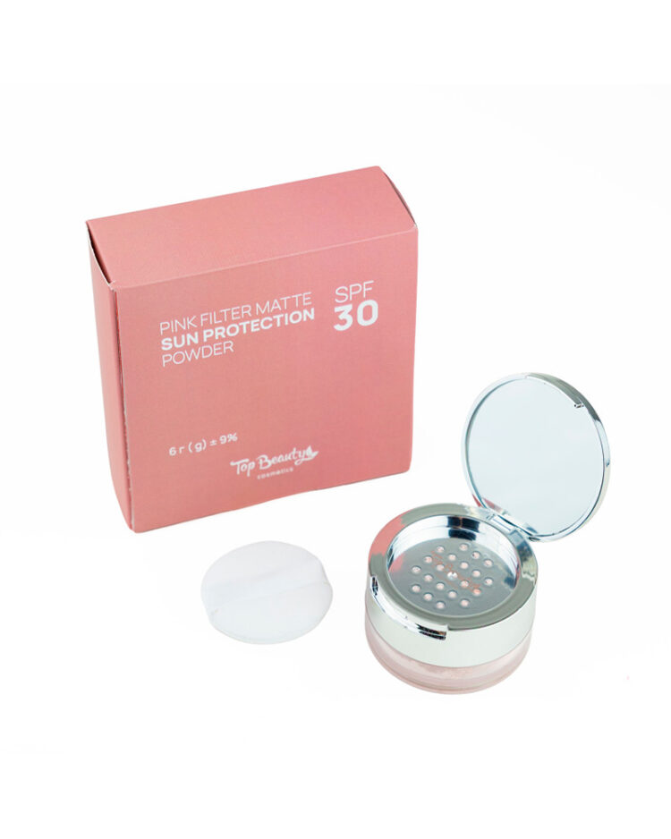 Пудра матуюча рожева сонцезахисна Top Beauty SPF 30 6 г - Зображення 3